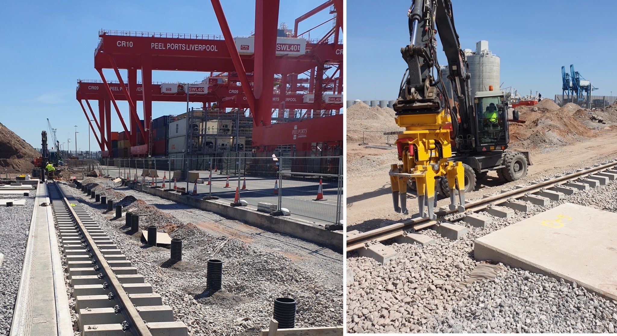 Peel Ports rail construction on ballast bed phase 2 completed Bemo Rail