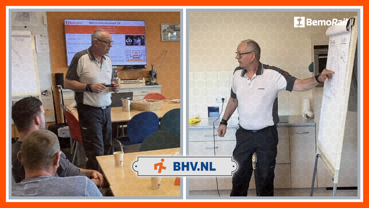 Trainer Jan van den Bosch van BHV.NL uit Nijmegen bij Bemo Rail.